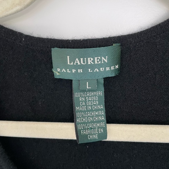 Lauren by Ralph Lauren Cashmere Short-Sleeve Sweater in black size L - Picture 3 of 7
